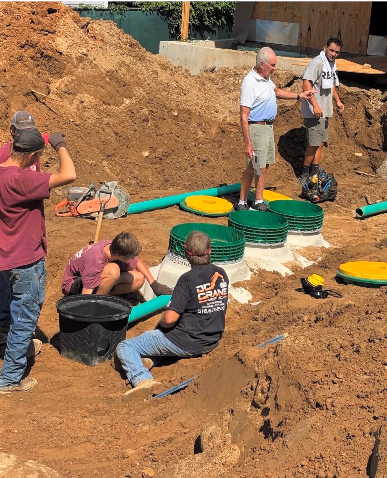 D.C. Crane Service performing Septic Services on Long Island, NY